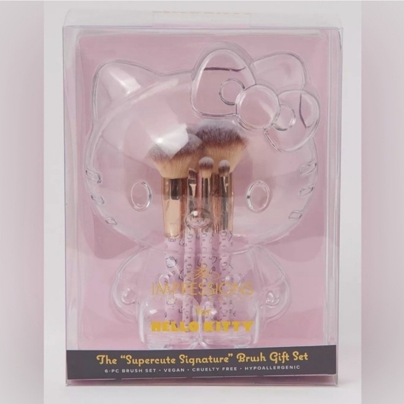 🔹️IMPRESSIONS🔹️ VANITY CO. HELLO KITTY 6-PIECE BRUSH & HOLDER SET ✨️🩷 - Picture 4 of 7